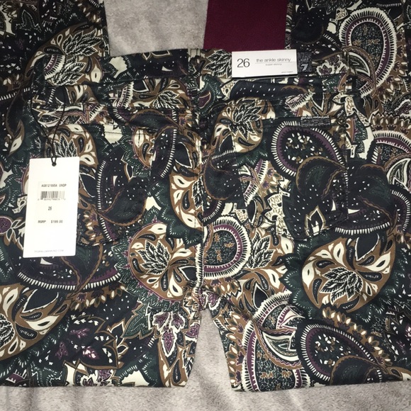 NWT 7 For All Mankind Women’s Ankle Super Skinny Stretch Paisley Print Pant - Picture 4 of 11